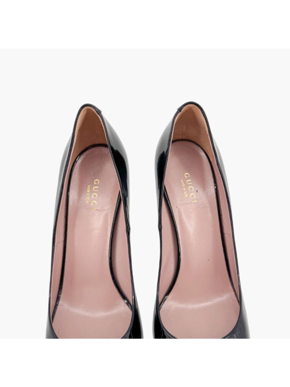 Gucci Square Toe Horsebit Pumps Size 39.5 US 9.5 Black Patent Leather High Heels - Picture 4 of 15